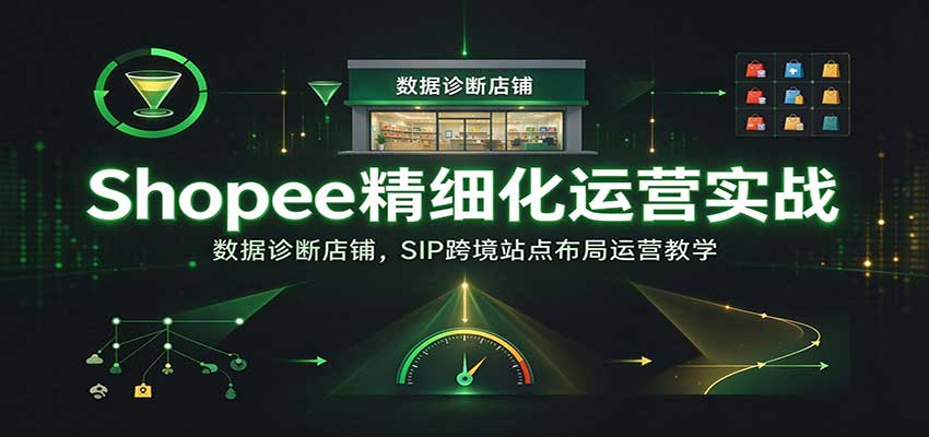 Shopee精细化运营实战:数据诊断店铺,SIP跨境站点布局运营教学【进阶】