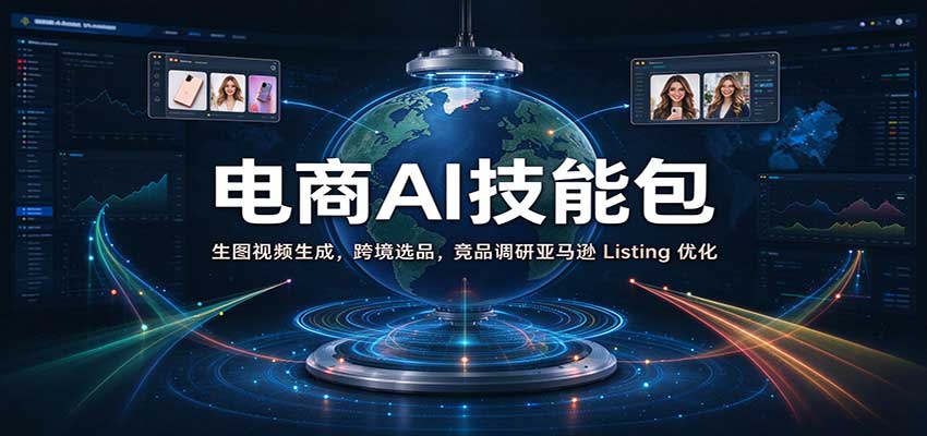 电商AI技能包:生图视频生成,跨境选品,竞品调研亚马逊 Listing 优化