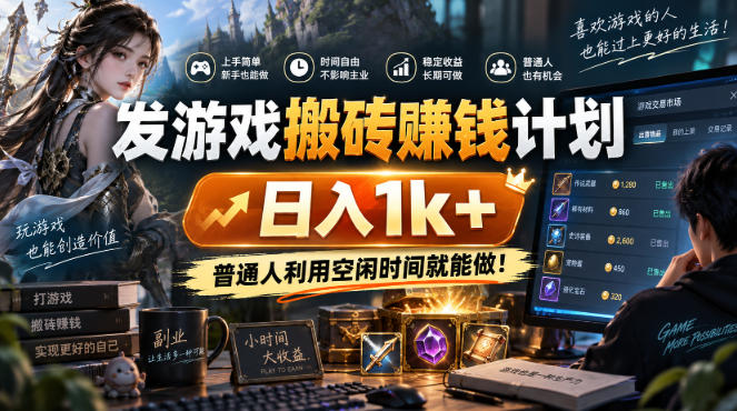 (20887期)游戏全程自动化打金,日入千元,全程时间零投入!