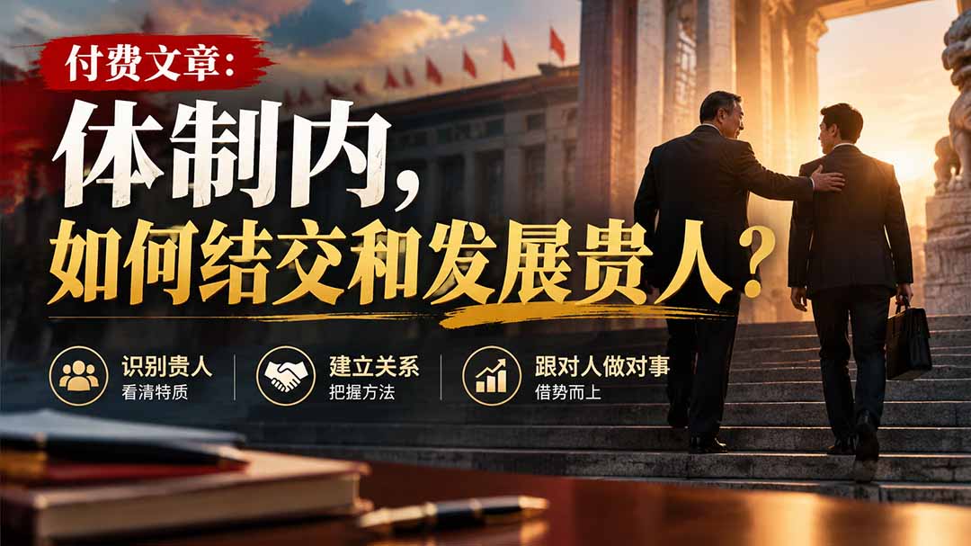 (20750期)【无水印】付费文章:体制内,如何结交和发展贵人?