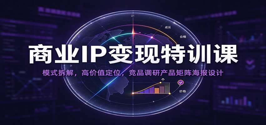 商业IP变现特训课:模式拆解,高价值定位,竞品调研产品矩阵海报设计