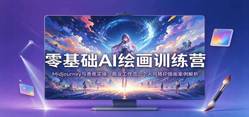 零基础AI绘画训练营:Midjourney与香蕉实操,商业工作流,个人风格IP插画案例解析