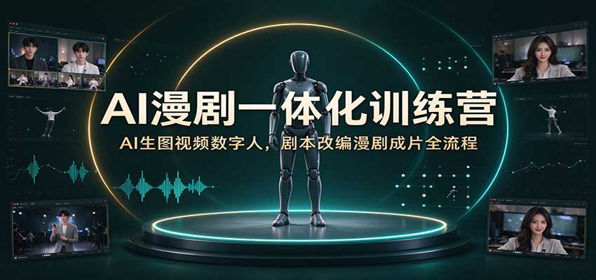 AI漫剧一体化训练营：AI生图视频数字人，剧本改编漫剧成片全流程
