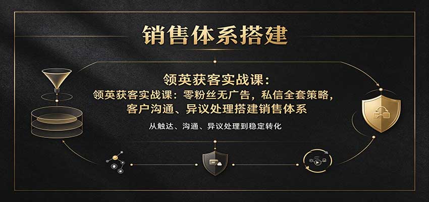 领英获客实战课：零粉丝无广告，私信全套策略，客户沟通、异议处理搭建销售体系
