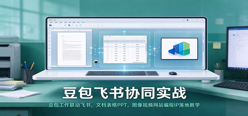 豆包飞书协同实战:豆包工作联动飞书,文档表格PPT,图像视频网站编程IP落地教学