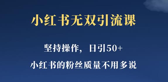 小红书无双课一天引50+女粉,不用做视频发视频,小白也很容易上手拿到结果【仅揭秘】