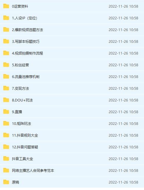 (4379期)抖音运营入门到精通资料工具包:你想要的这里都有,超完整!